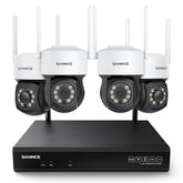 5MP 10-Channel Wireless PT Security Camera System, 8MP NVR, 5MP Pan & Tilt WiFi Camera, Two-Way Audio, IP66 Waterproof, Smart AI Human Detection, Work With Alexa